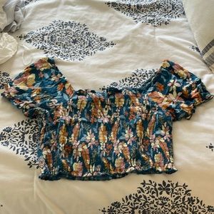 Aerie floral short sleeve blouse